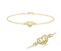 Heart Anchor with Tiny CZ Anklet ANK-195-GP